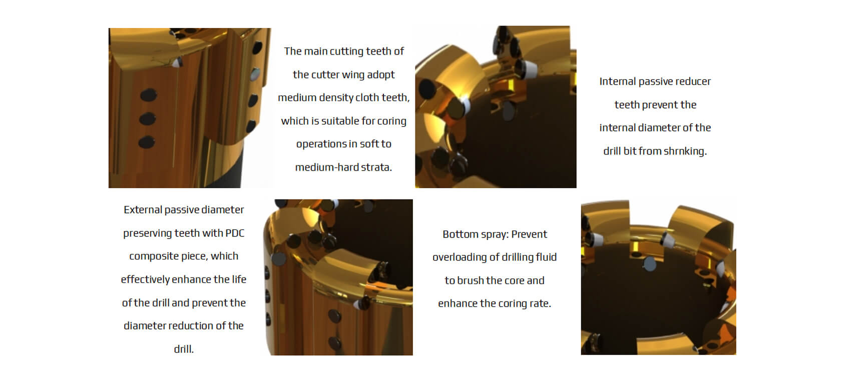 Internal Structure Of  Matrix PDC Core Bit